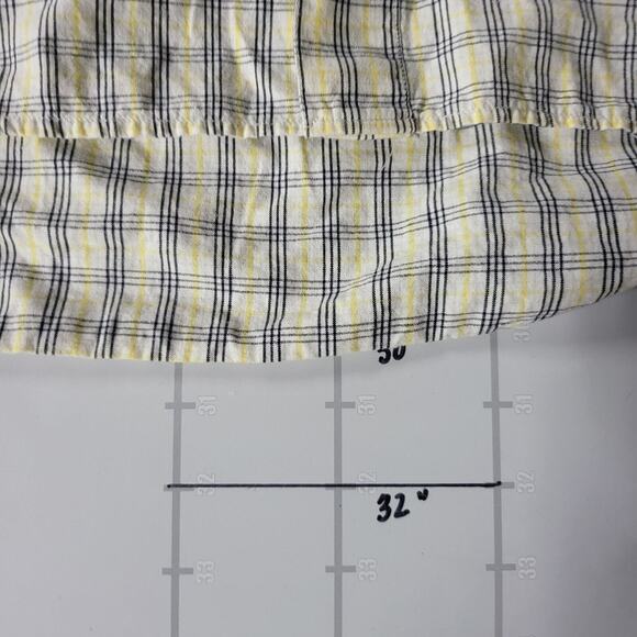 Vintage 90s Reebok Golf Shirt Mens XL White Yellow Plaid Long Sleeve Button Up - Picture 8 of 8